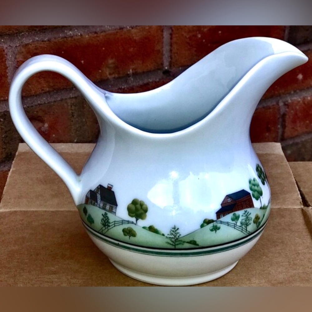 1978 ESTEE LAUDER PORCELAIN Country Living Homestead Farm Ranch House Pitcher